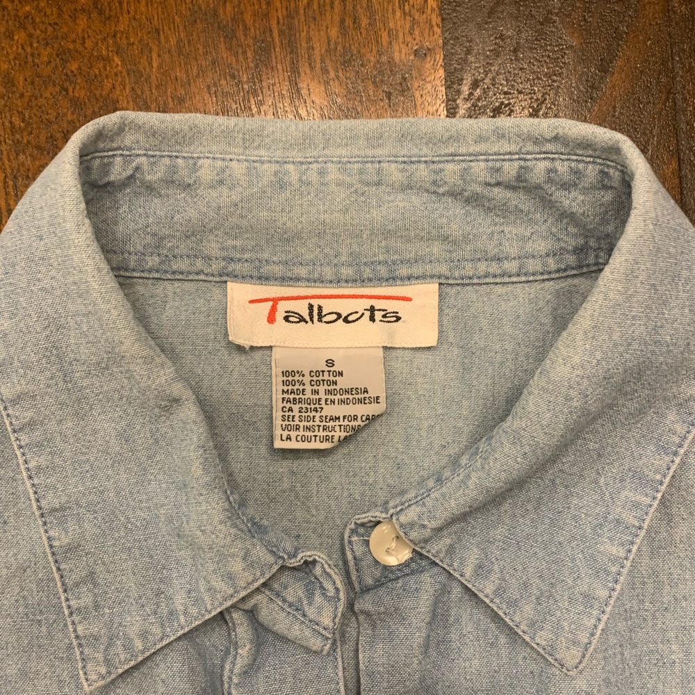Talbots- Denim Button Down - Size Small - image 2